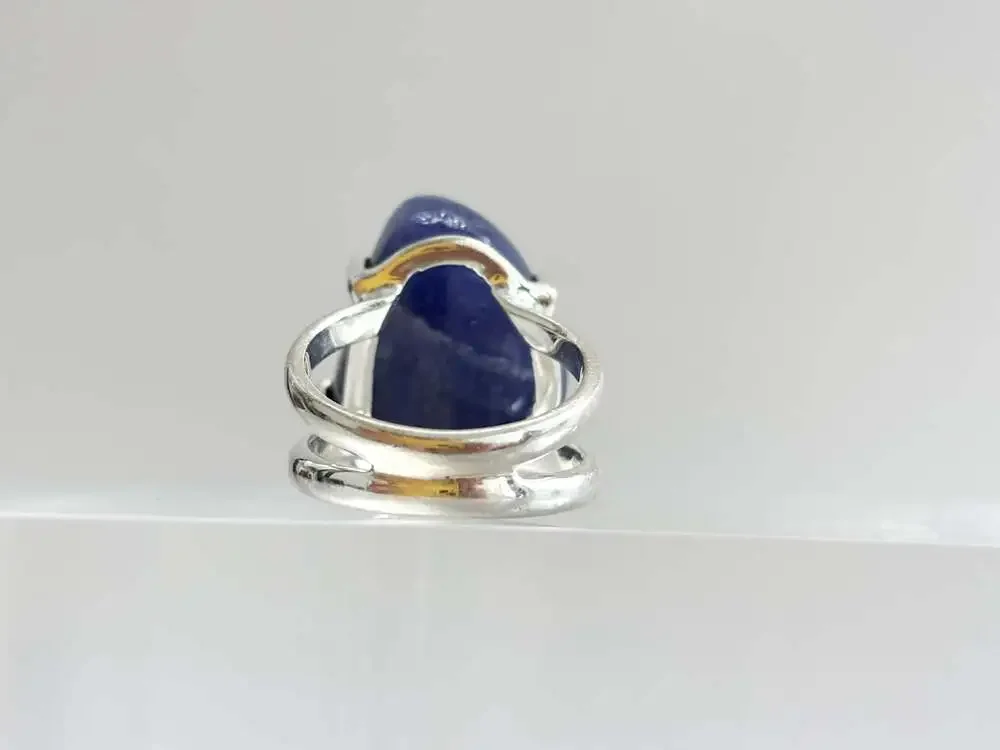 ARYA Rough Tanzanite Solitaire Gemstone Sterling Silver Claw Prong Set 925 Vinta